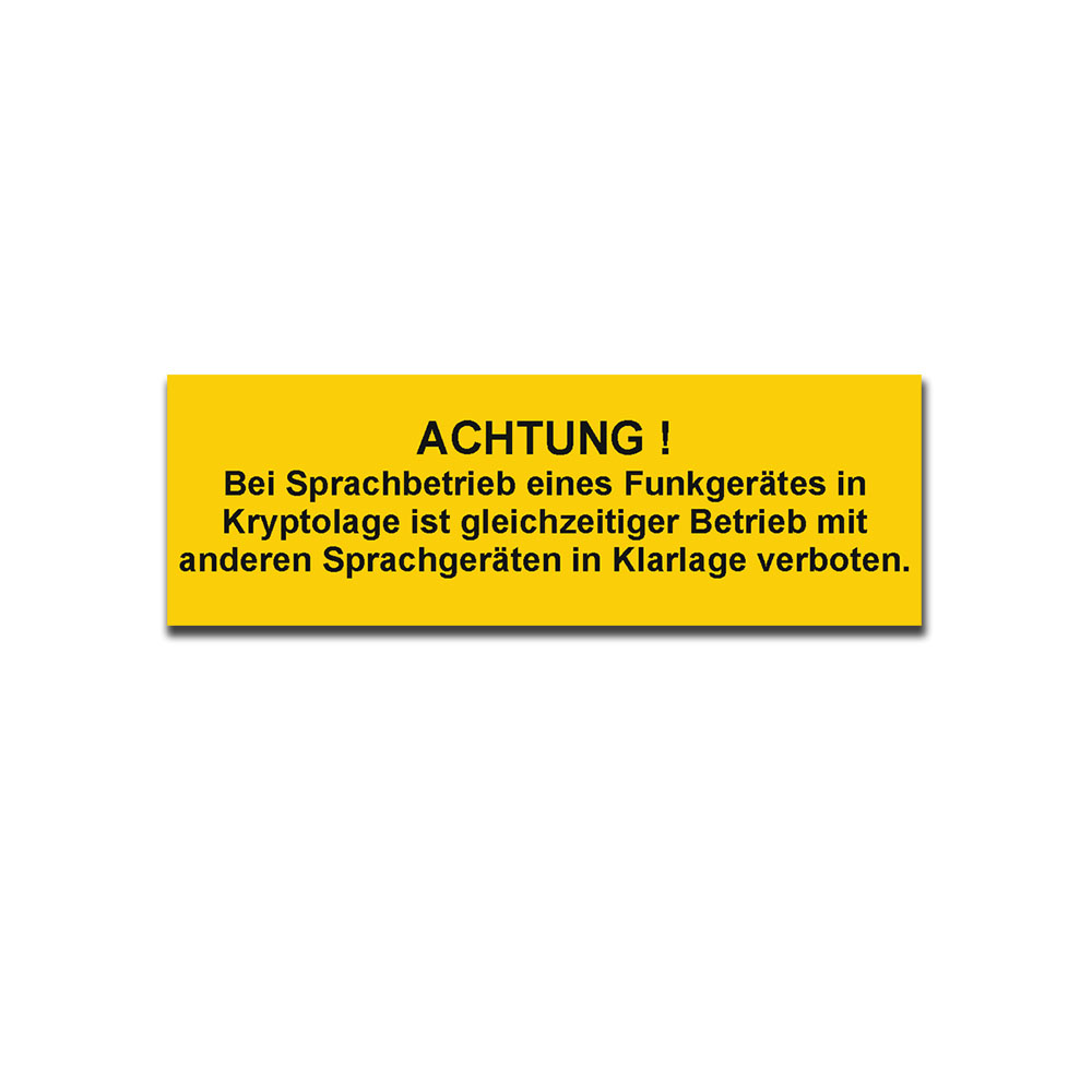 BW Achtung ! Sprachbetrieb Funk Funkgerät Funker Bundeswehr  9 x 3 cm #A5930