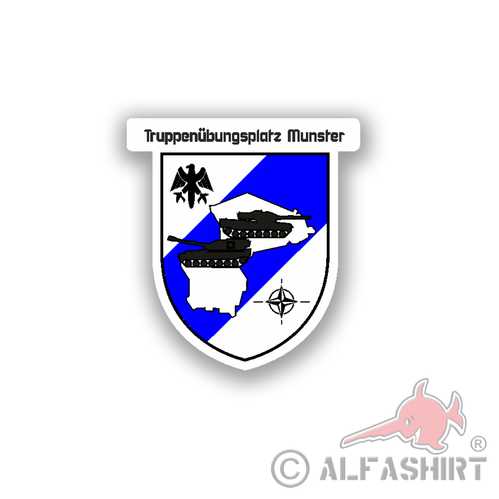 Aufkleber/Sticker Truppenübungsplatz Munster Leopard Panzer BW 6x7cm A1682