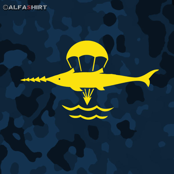 Aufkleber / Sticker - Kampfschwimmer Sägefisch Taucher Schwimmer 20x9cm #A014