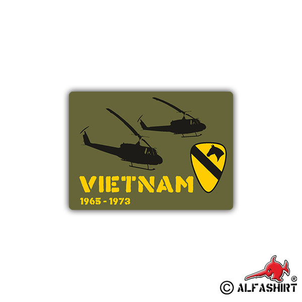 Sticker Vietnam War USA Coat of Arms 1st Cavalry Division 7x10cm # A972