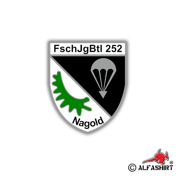 Sticker FschJgBtl 252 Nagold Coat of Arms Badge BW 7x6cm A1251