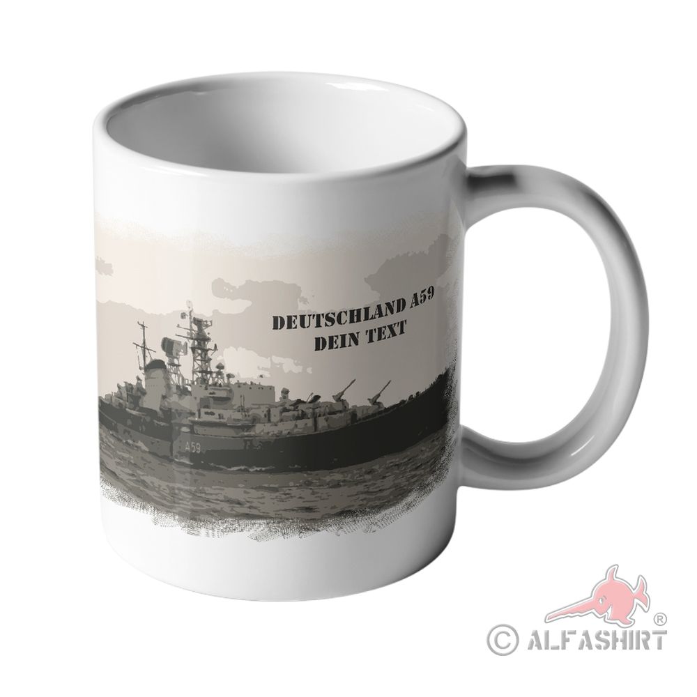 Tasse Deutschland A59 PERSONALISIERT Marine BW Schiff Bundesmarine #37621