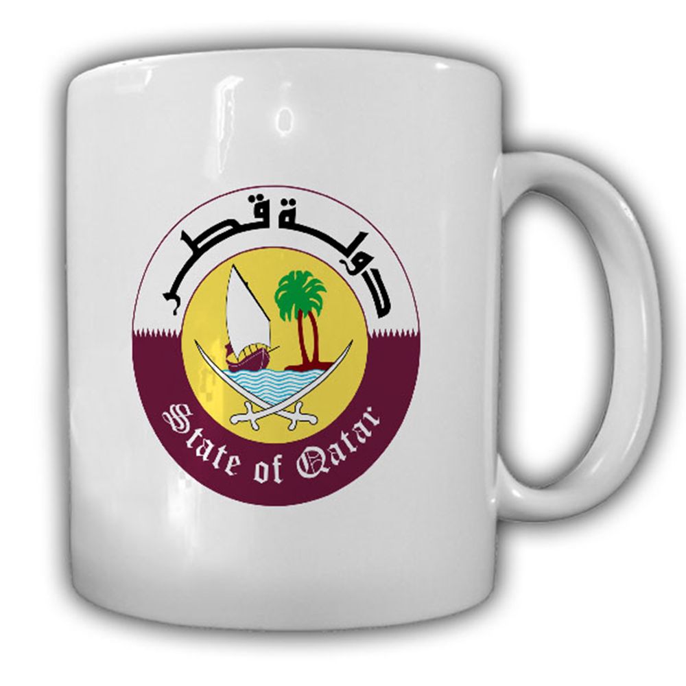 Qatar Coat of Arms_Emblem Daulat Qatar Coffee Mug # 13540