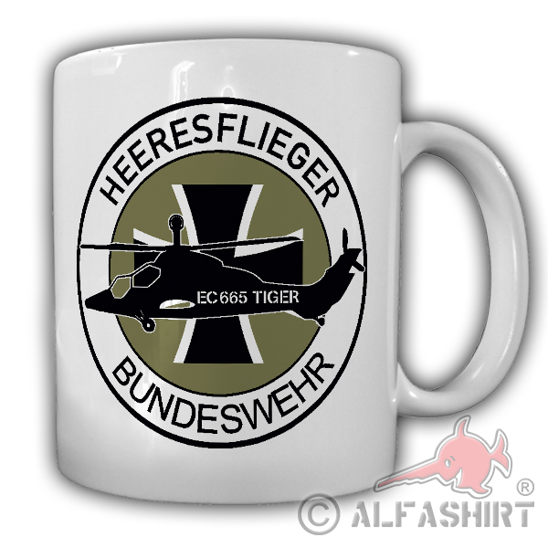 Heeresflieger BW EC665 Tiger BW Bückeburg Fritzlar Wappen Heli - Tasse #18109