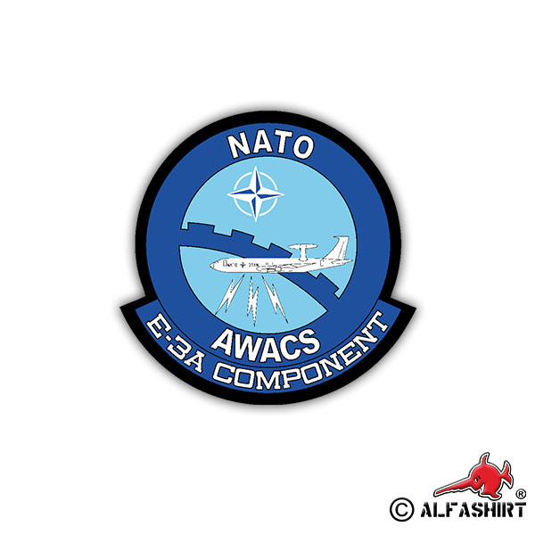 Sticker NATO AWACS BW Airplane E-3A Component 7x7cm A1683