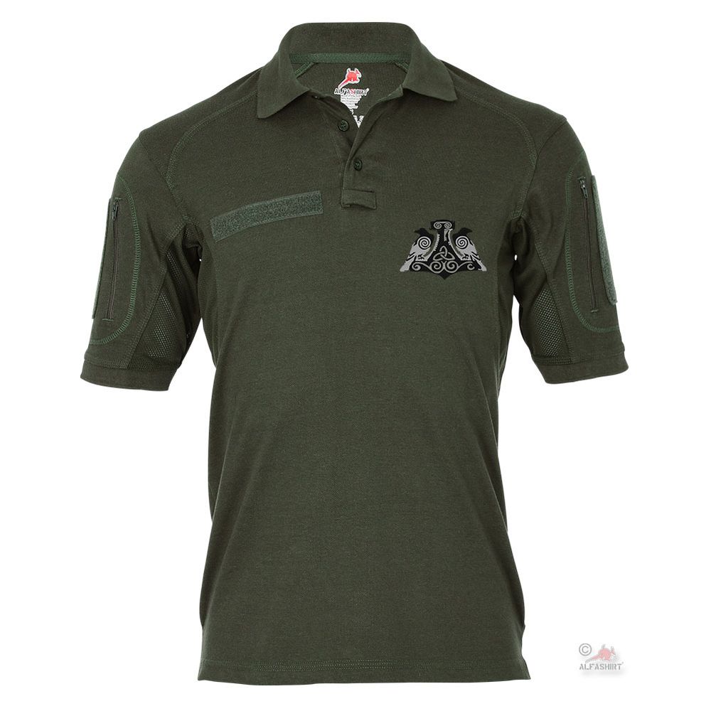 Tactical Poloshirt Alfa - Wikinger Raben Hugin und Munin Thors Hammer #18980