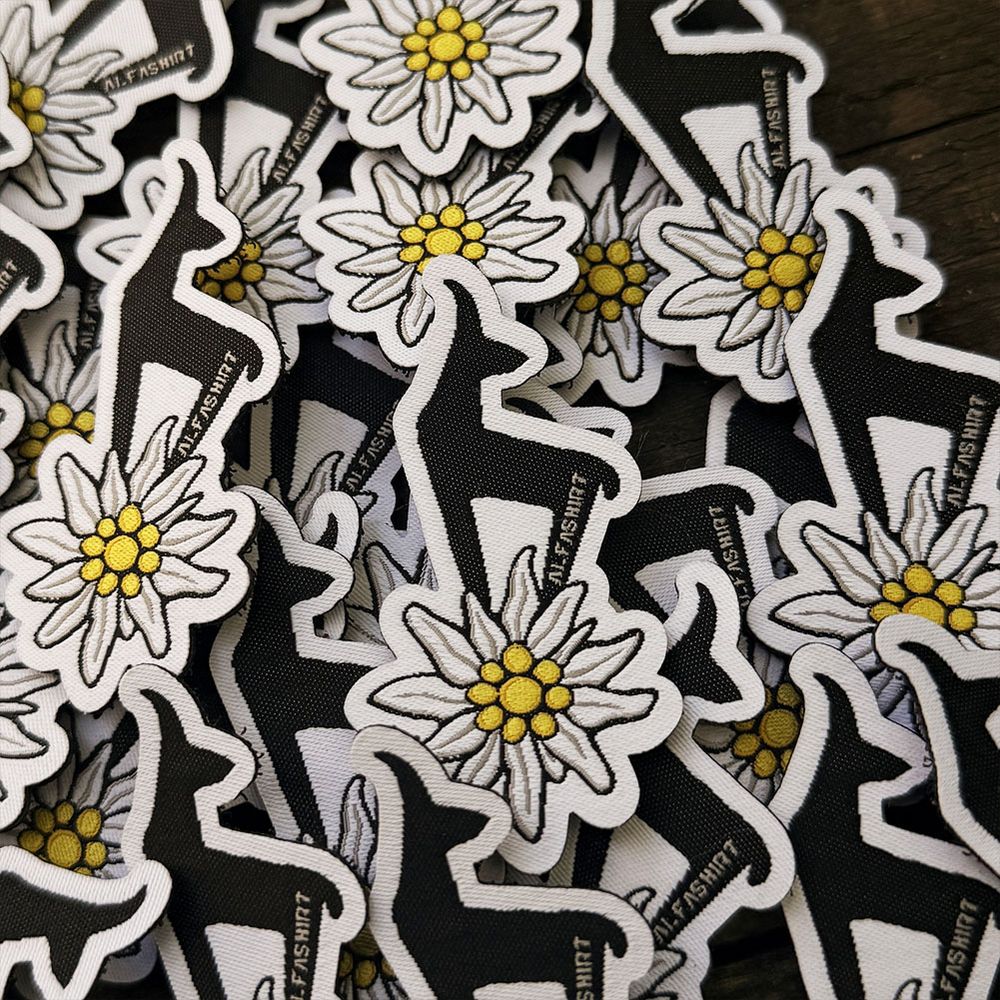 Patch Gewebt 7x3,5cm Edelweiss Gams Horrido Gebirgsjäger Gebirge Alfashirt 48069