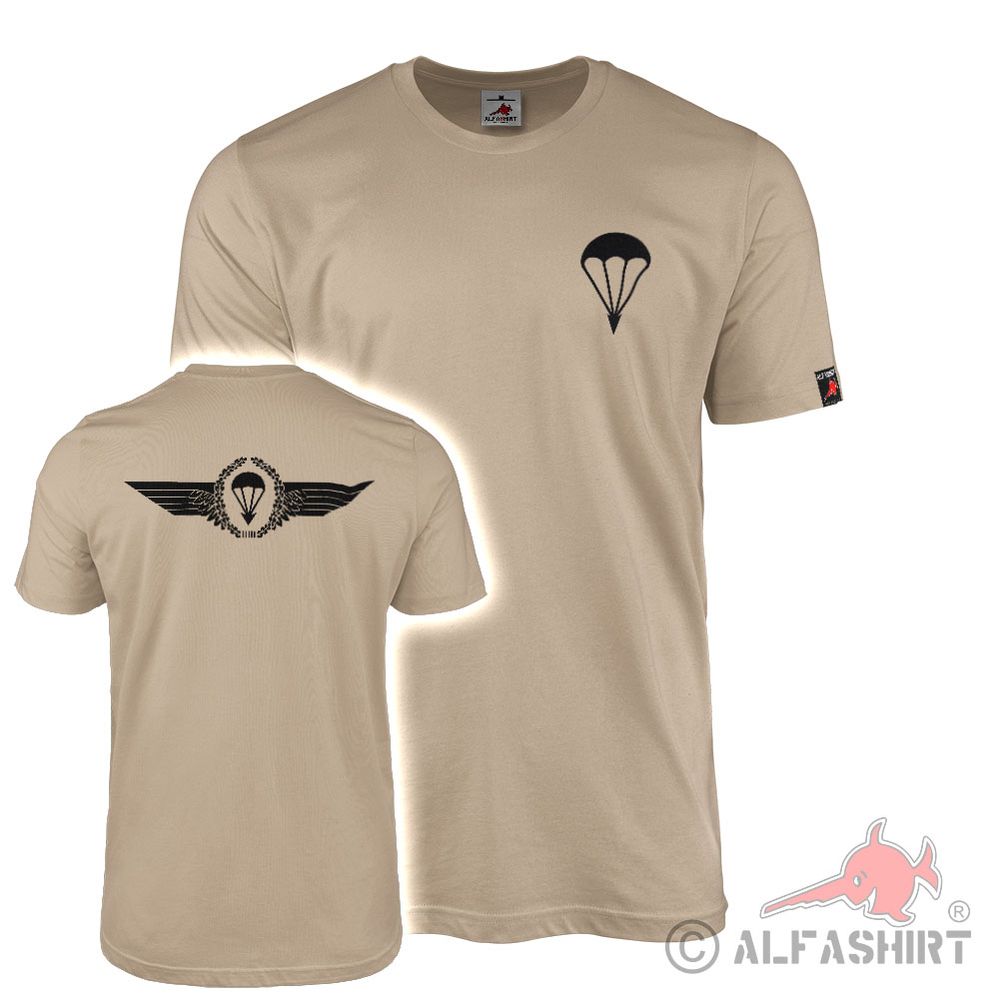 T-Shirt Fallschirm Rundkappe BW Fallschirmspringerabzeichen FschJg #44834