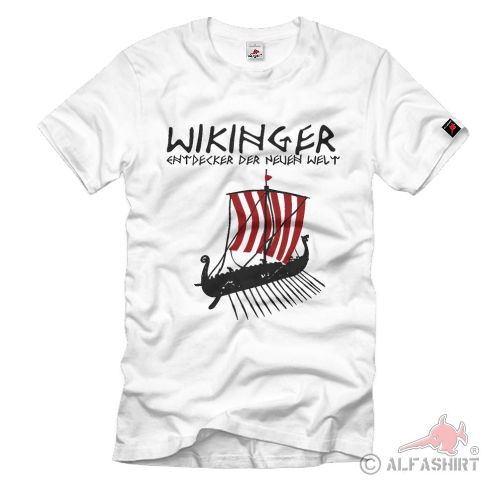 Wikinger Entdecker Neue Welt Lanze Speer Schiff Flagge Germane - T Shirt #1226