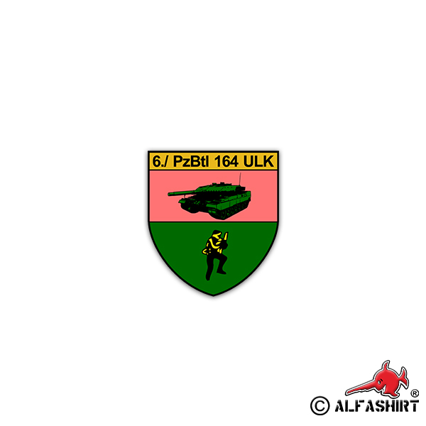 Sticker 5 PzBtl 164 Panzer Battalion BW Army Germany 6x7cm # A2232