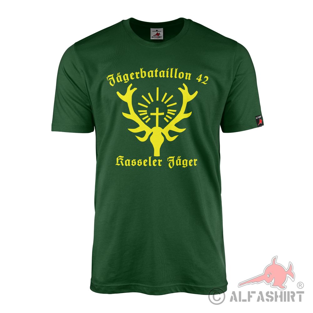 JgBtl 42 Jägerbataillon Bundeswehr Wappen Abzeichen Kasseler Jäger T-Shirt#44967