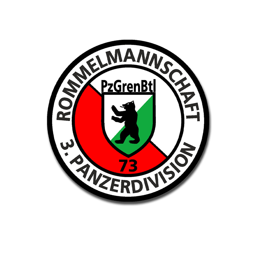 Rommelmannschaft 3 Panzerdivision sticker PzGrenBtl 73 7cm # A5561
