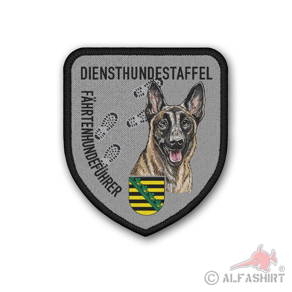 Patch Diensthundestaffel Fährte Witterung Sachsen Wappen Polizei Malinois #44606
