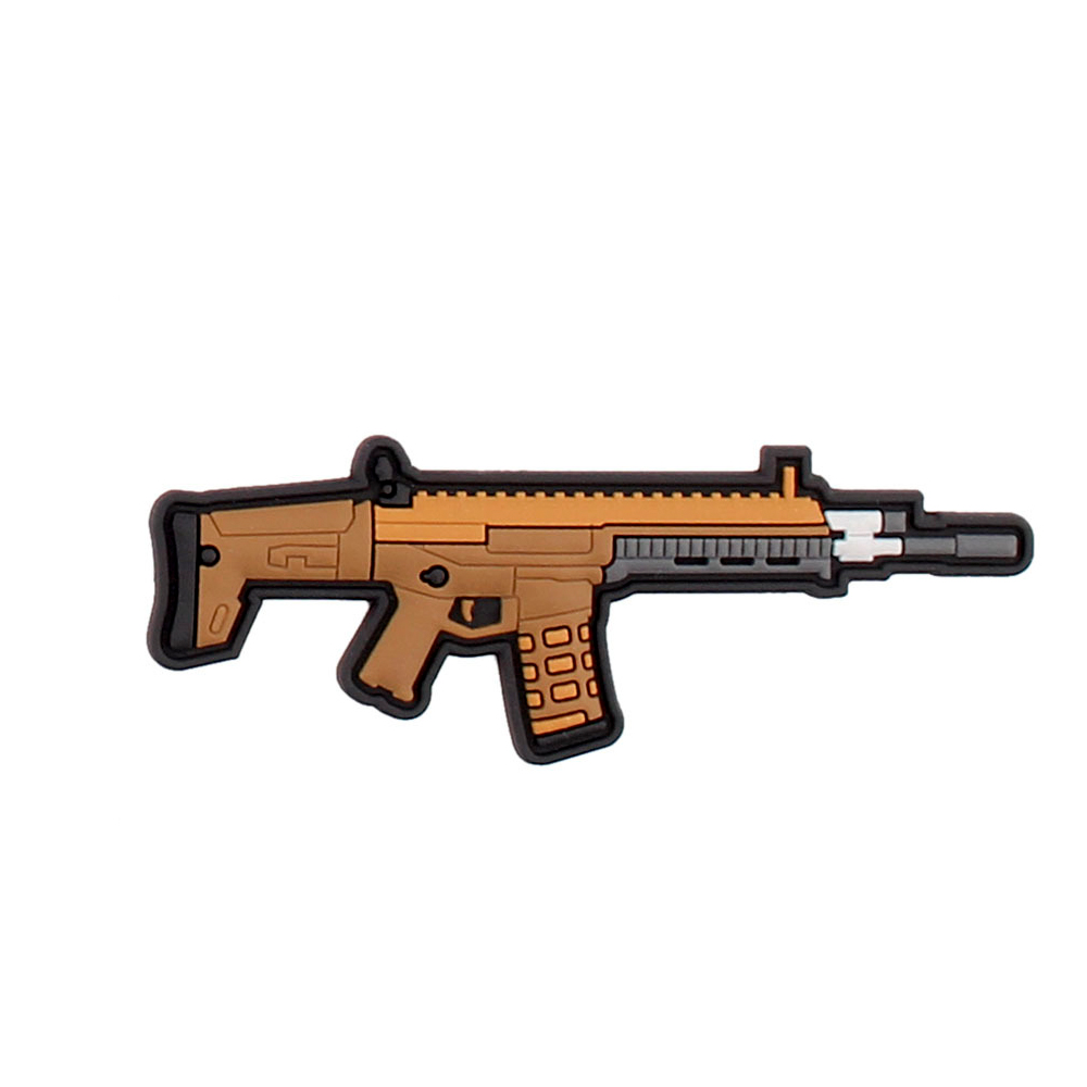 3D Rubber FN SCAR L Tarn Patch Airsoft Military Patches Weapon 3x8cm # 29090