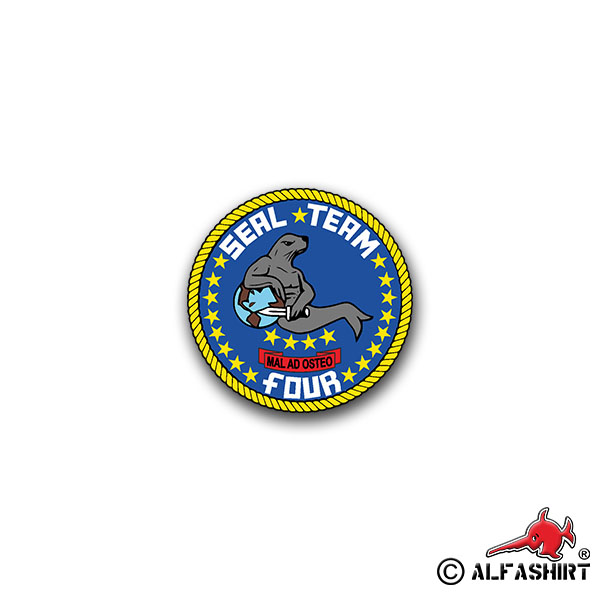 Aufkleber/Sticker SEAL Team 4 Virginia US Navy Spezialeinheit Wappen 7x7cm A1527
