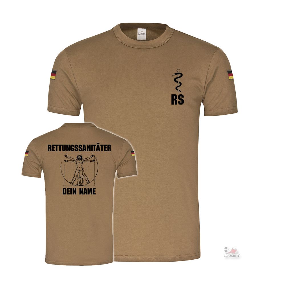 BW Tropen Rettungssanitäter Personalisiert Bundeswehr RettSan T Shirt#41086