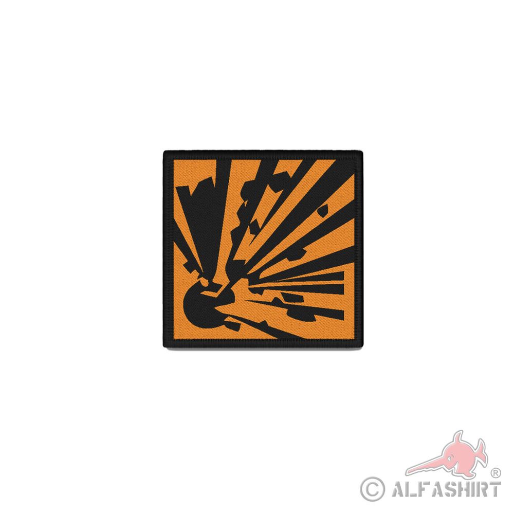 Patch 4x4cm Quadrat Explosiv Explosionsgefahr Gefahr Warnung Warnschild #42588