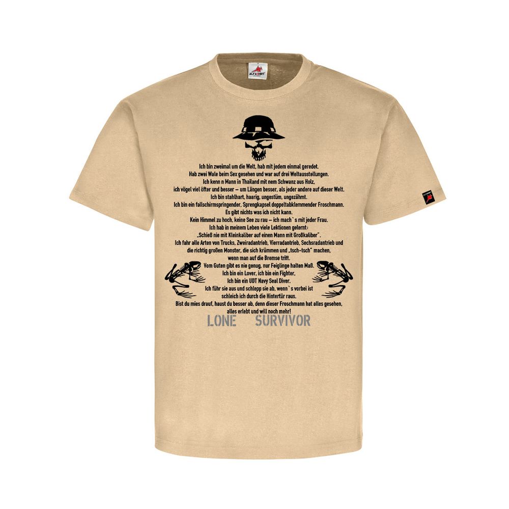 Lone Survivor Quote Frogman US Navy Seals UTD Divers World T-Shirt # 32183