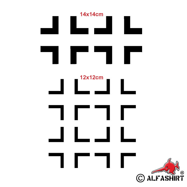 Aufkleber/Sticker LW Balkenkreuz SET1 Luftwaffe Kreuz Erkennung Me 109 A630