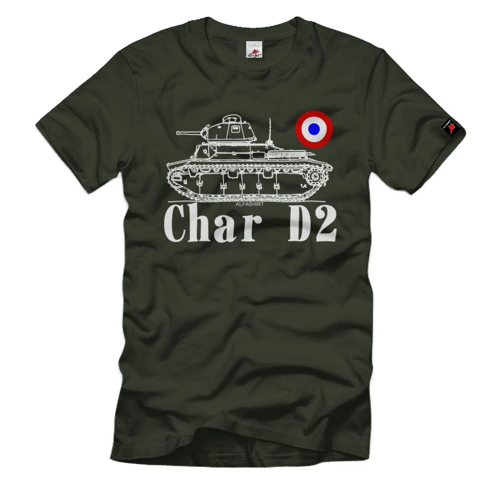Char D2 mittlerer französischer Panzer Frankreich Armee Zeichnung T-Shirt#32698