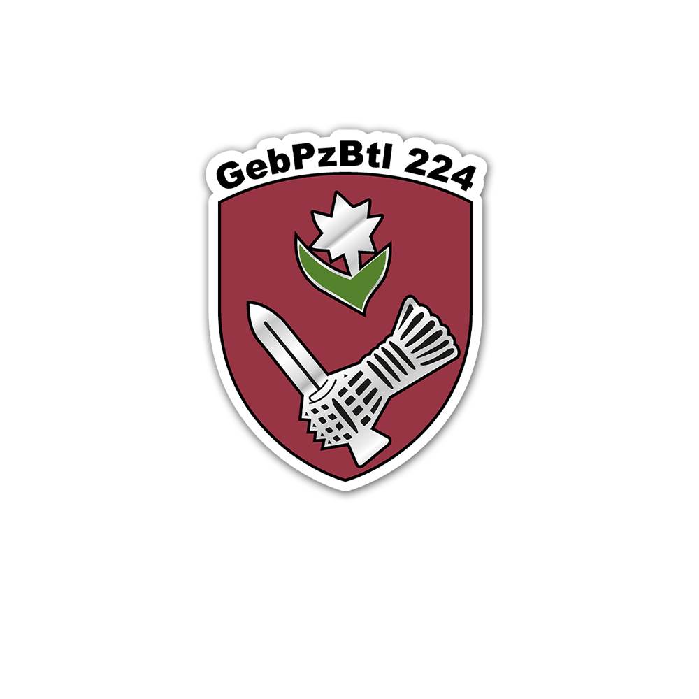 GebPzBtl 224 Mountain Tank Battalion Bundeswehr Bw coat of arms 10x13cm ## A5631