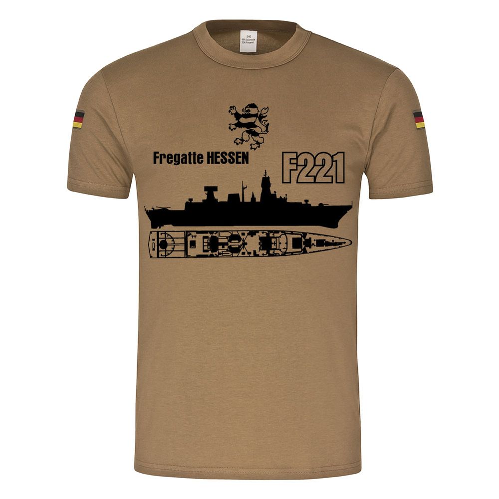 BW Tropen Fregatte Hessen F221 DRAC Bundesmarine Schiff Tropenshirt #18633
