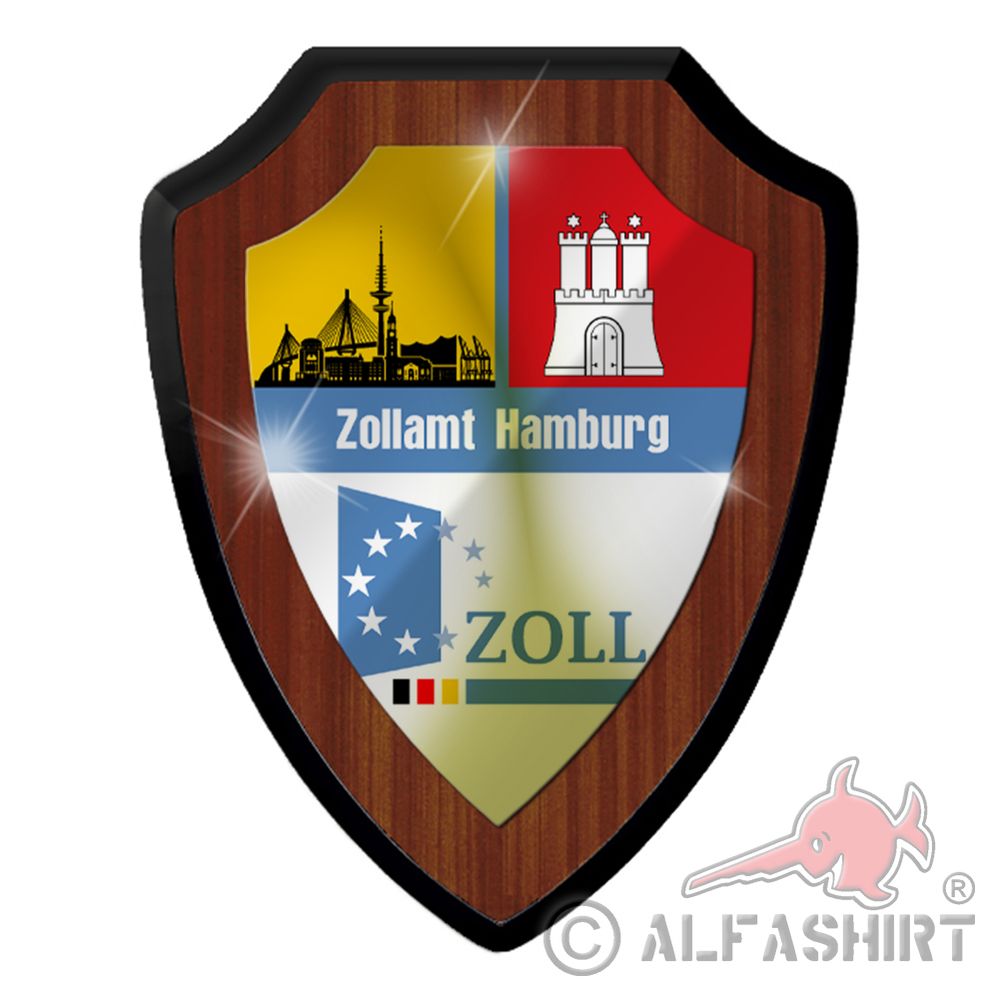 Wappenschild Zollamt Hamburg Zoll Beamten Dienstzeit Andenken Geschenk #38868