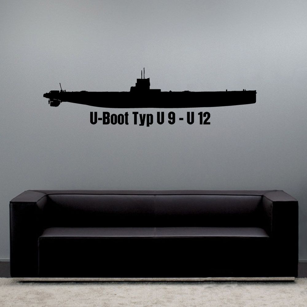Wall decal wall sticker submarine SM U9 U12 Imperial Navy Danzig # A6135