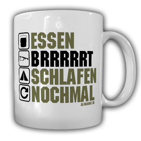 Tasse Soldaten Alltag Bundeswehr MG3 BRRRT Humor Fun Spaß Grundausbildung #20833