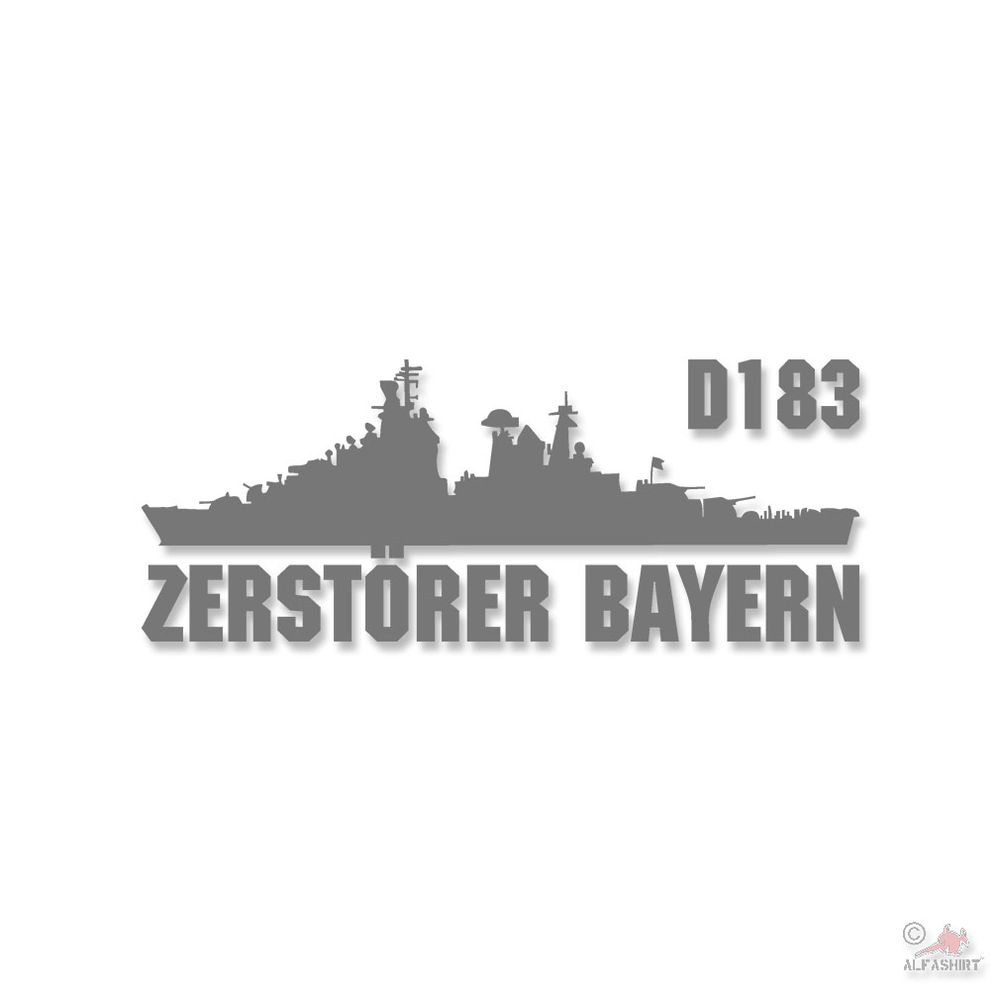 Sticker Destroyer Bayern D183 Federal Navy Ship 15x6cm # A4655