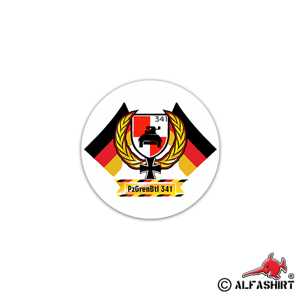 Aufkleber/Sticker PzGrenBtl 341 Panzergrenadierbataillon Panzer 7x7cm #A2359