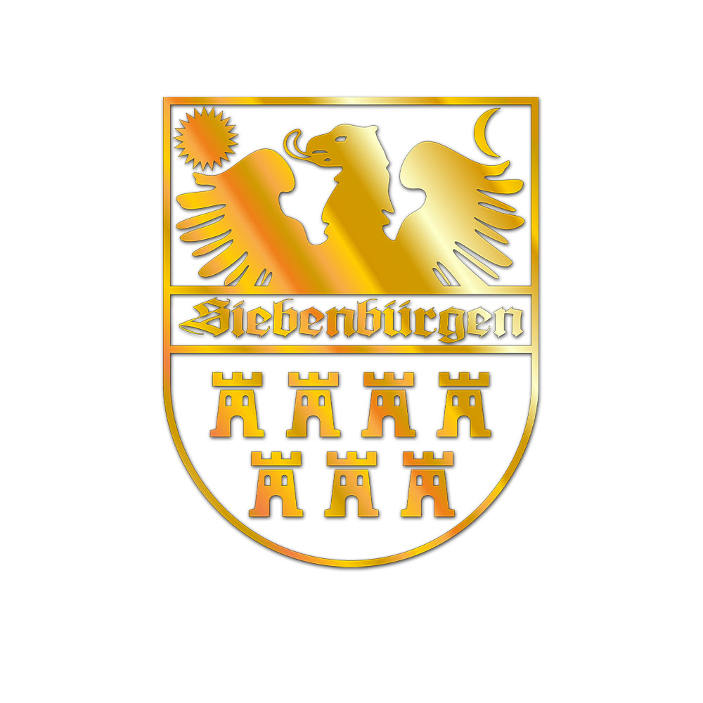 Siebenbürgen Wappen Gold Aufkleber Sticker Siebenbürger Sachsen 30x24#A6014