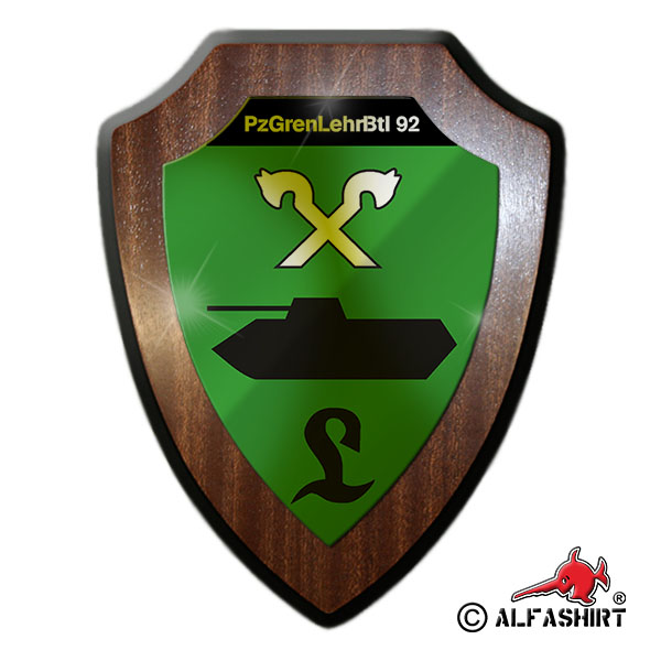 Heraldic shield / wall sign PzGrenLehrBtl 92 Panzergrenadierlehrbataillon # 15777