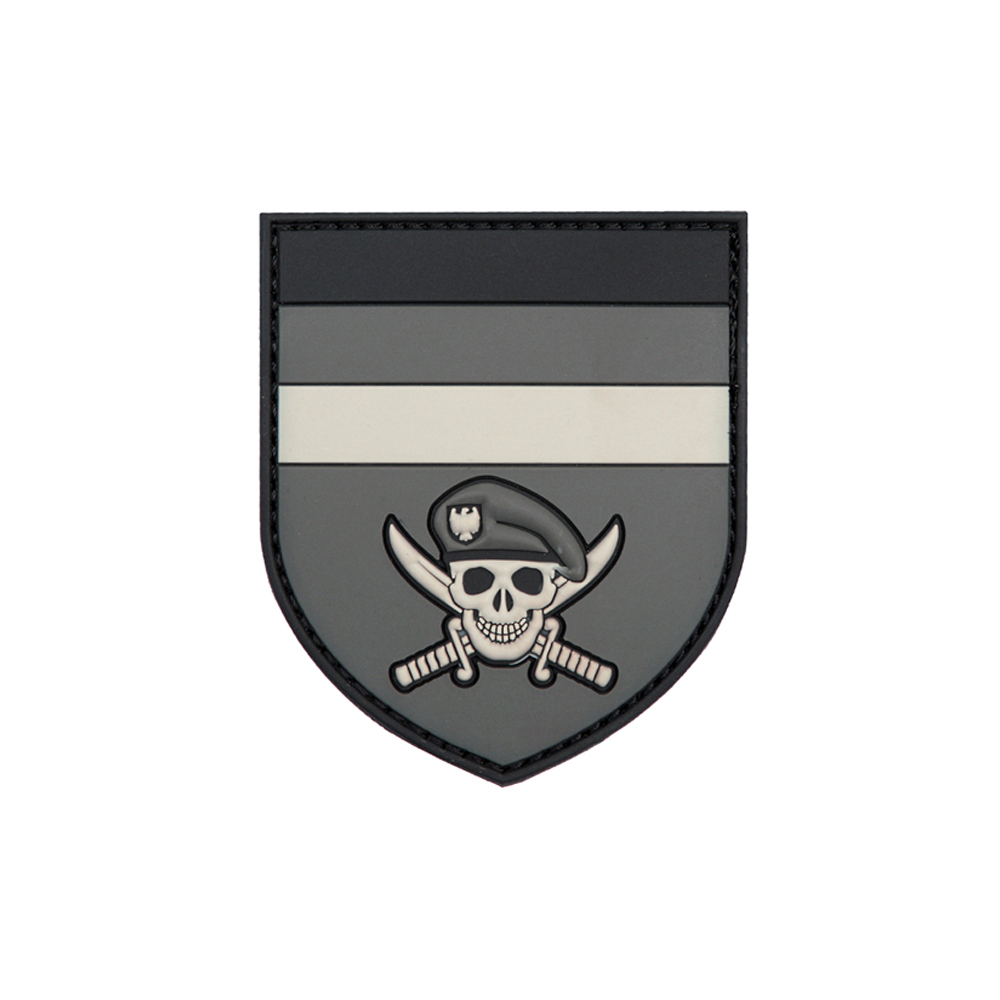 3D Rubber German Commando Skull Patch Deutschland Alfashirt 6  x 8 cm#26981