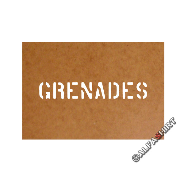 Grenades stencil Bundeswehr oil carton painting template 2,5x16cm # 15168