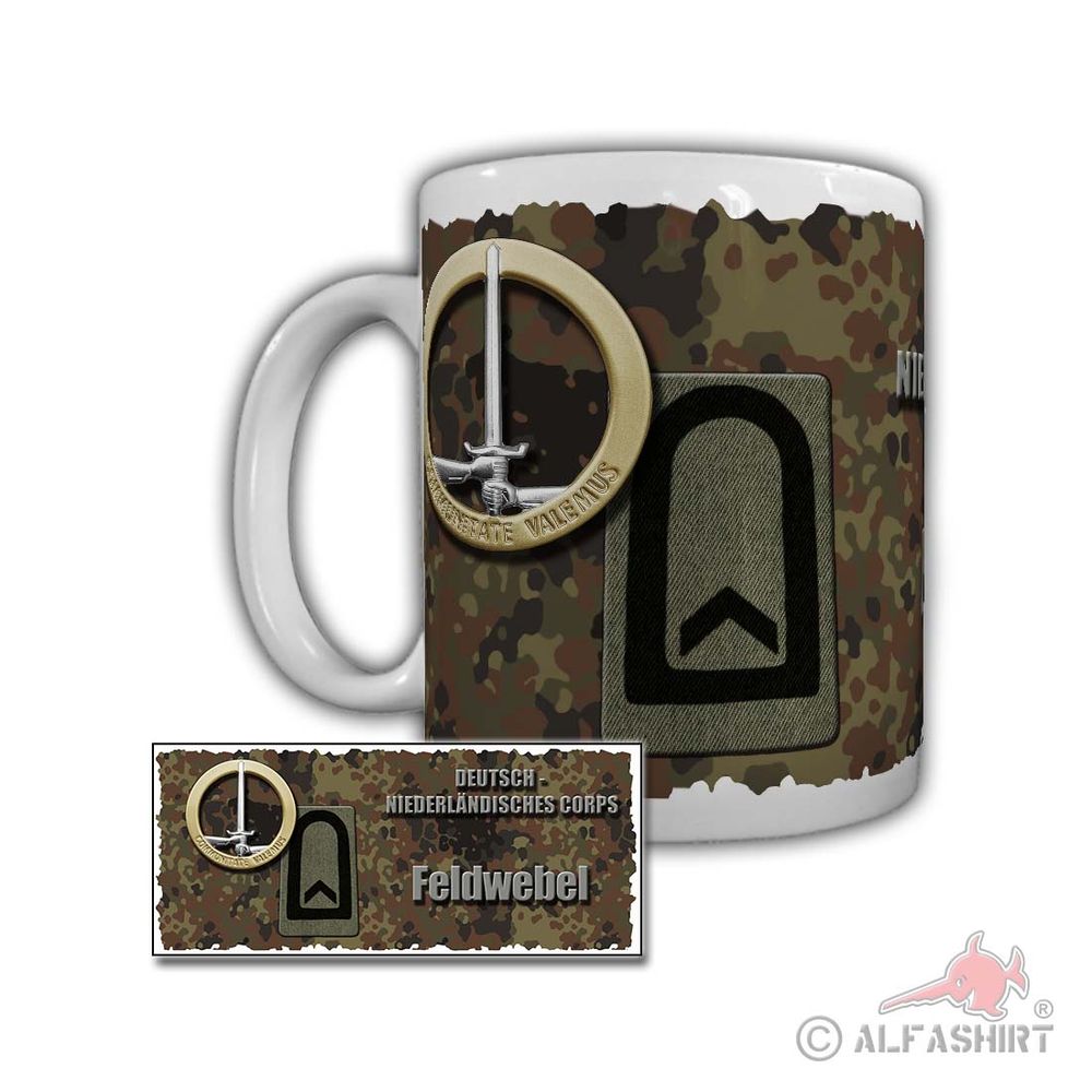 Tasse DEU-NED Korps Feldwebel Gemeinsam sind wir Stark Gravur Bundeswehr #29449