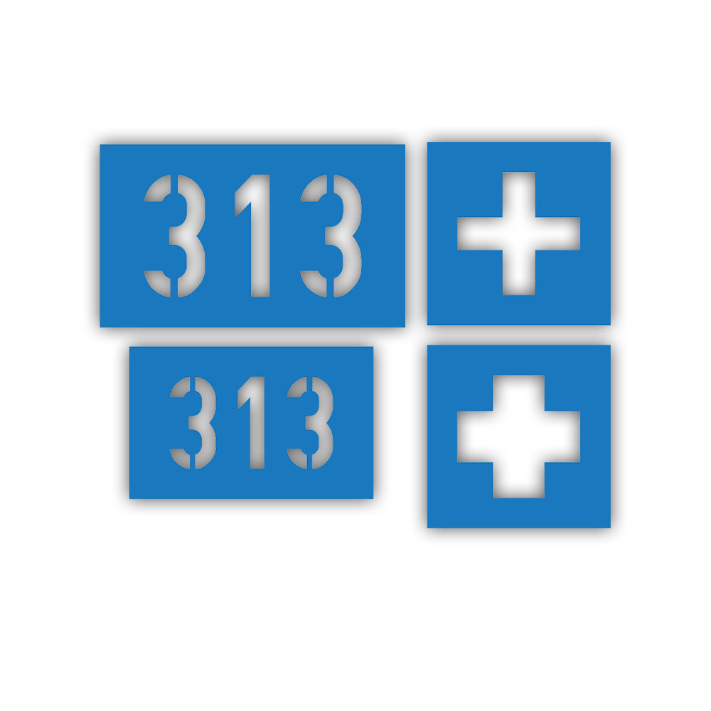 Lackierschablone Aufkleber Set Kreuz 4cm Schriftzug 313 4cm und 3cm #A6417