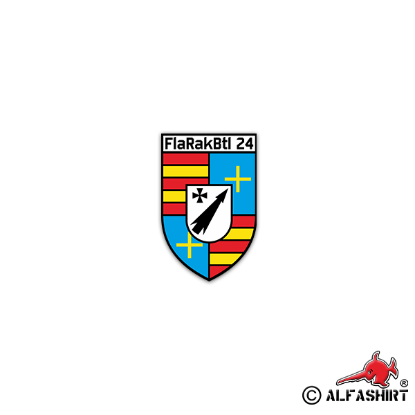 Sticker FlaRakBtl 24 anti-aircraft missile battalion BW 5x7cm # A2323
