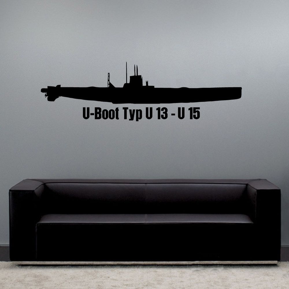 Wall decal wall sticker submarine type U13 U14 U15 Danzig two-hull high seas # A6178