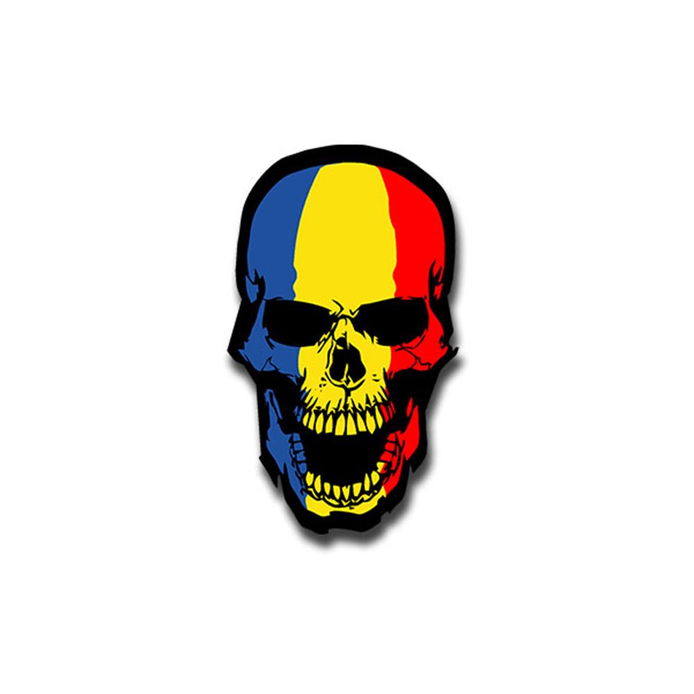 Aufkleber/Sticker Skull Rumänien Knochen Totenkopf Republik 7x4cm A1500