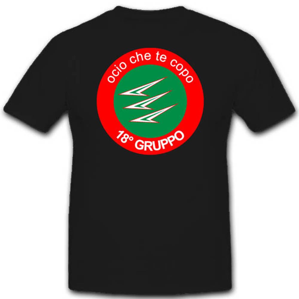 18° Gruppo Caccia Italien Luftwaffe Militär Einheit Wappen - T Shirt #2684