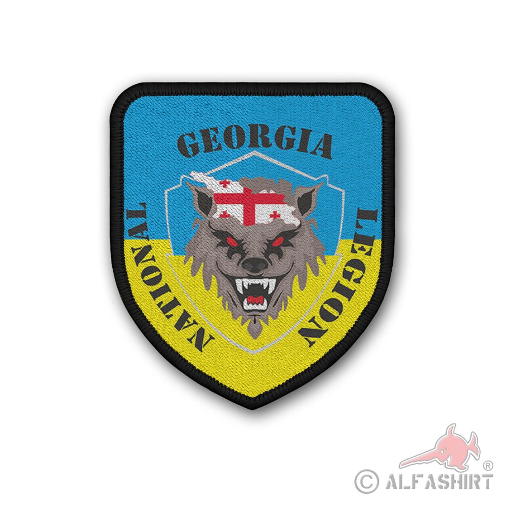 Patch Georgian National Legion Ukraine Abzeichen Georgien Soldat Wolf #39282
