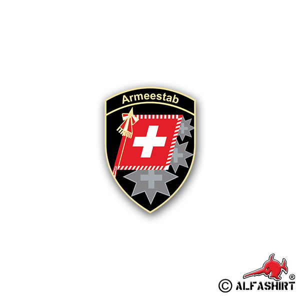 Chef Armeestab Sticker Aufkleber Schweizer Armee Heer Wappen 15x21cm#A4953