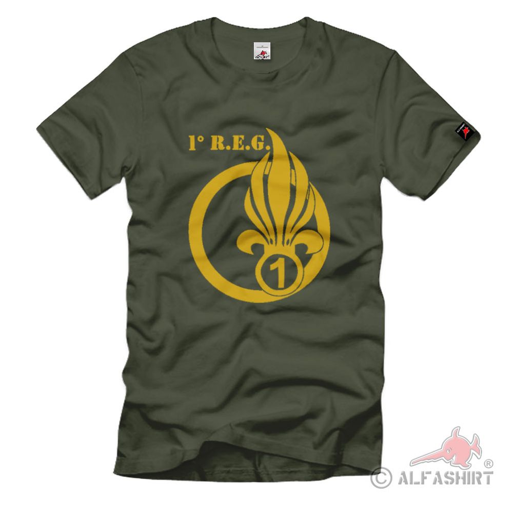 1 REG 1 ° Régiment Etranger de Génie Foreign Legion France T Shirt # 1478