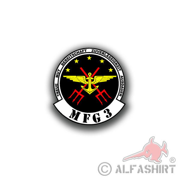 Sticker MFG3 Naval Aviation Squadron 3 BW Naval Aviation 7x7cm A3097