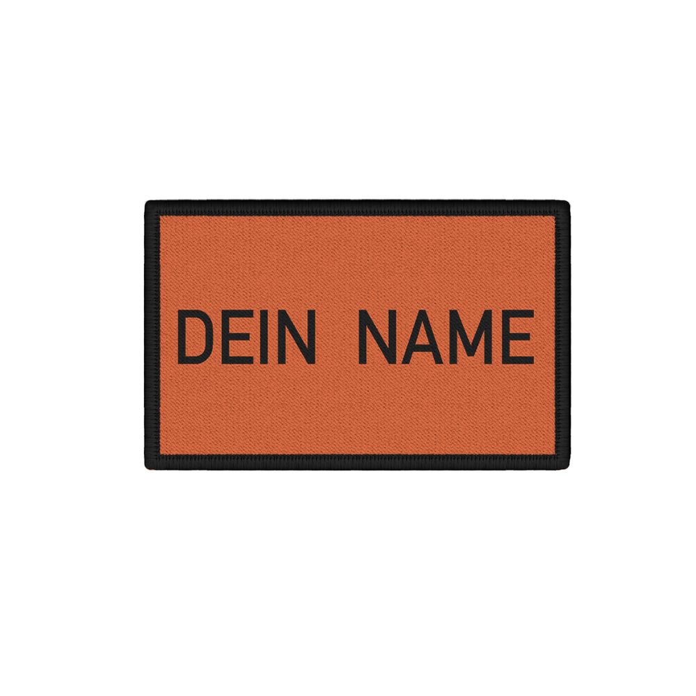 Patch with name construction site signal orange Personalized 7.5x4.5cm # 32632