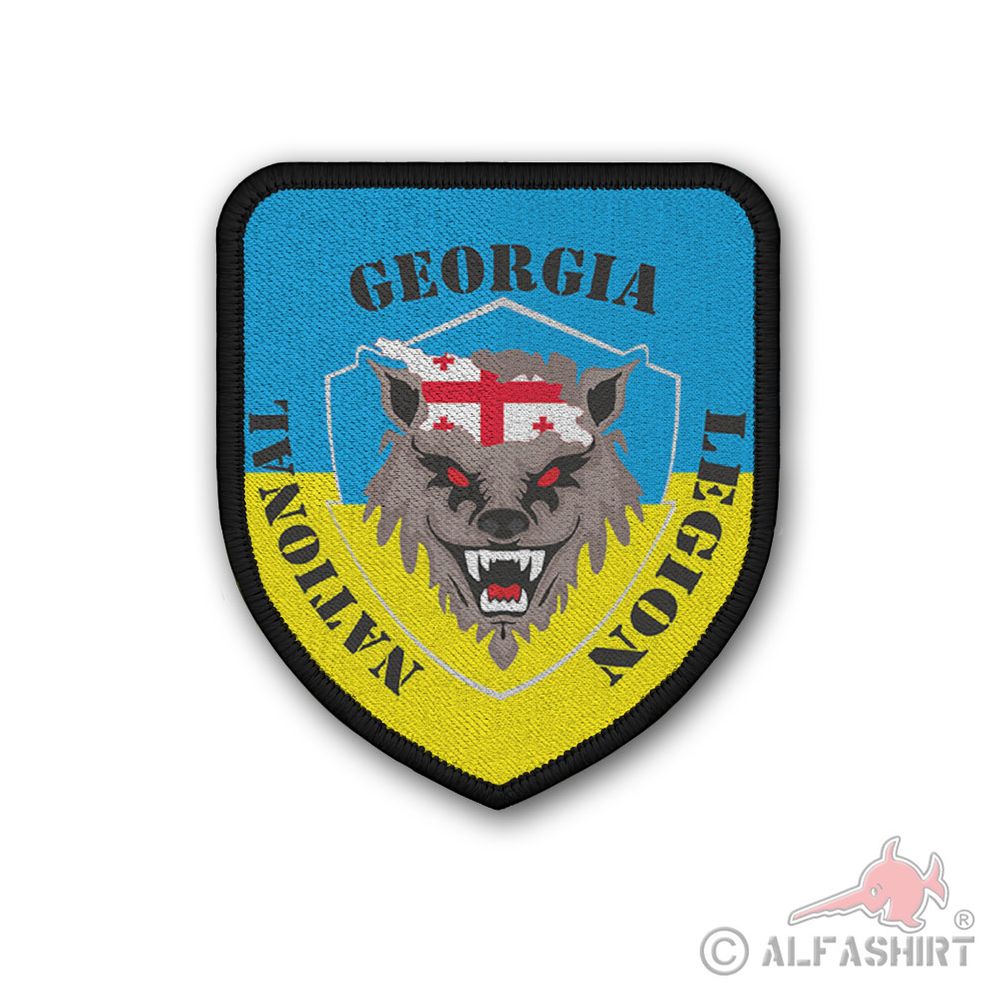 Patch Georgian National Legion Ukraine Abzeichen Georgien Soldat Wolf #39282