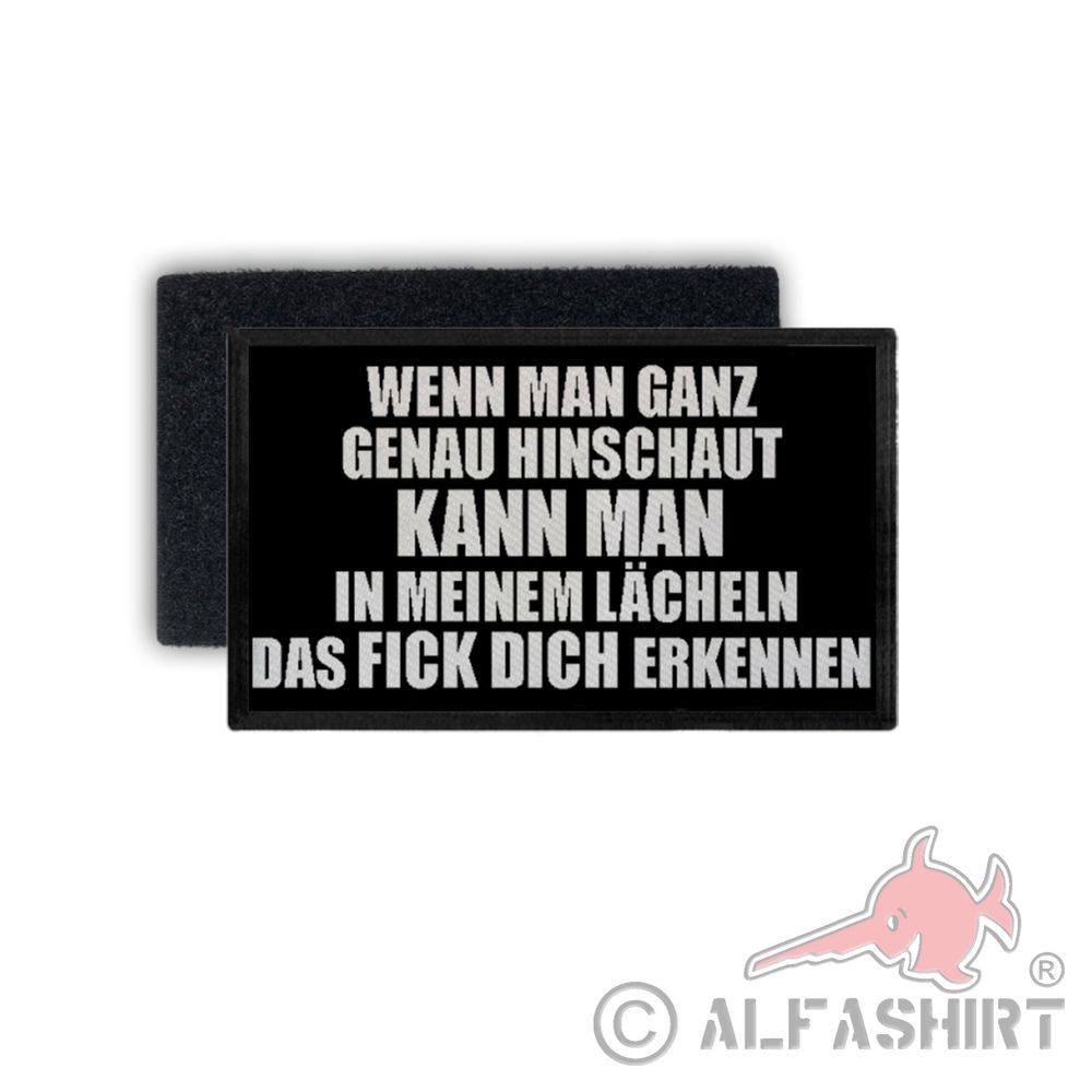 Patch hinschauen fick dich erkennen Lustig Statement Fun Humor 7,5x4,5cm #34303