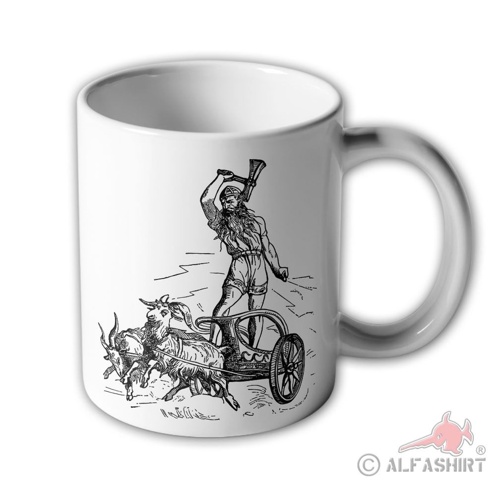 Tasse Thor mit Streitwagen Ziegen-Böcke Hammer Mjölnir Hammer #37046