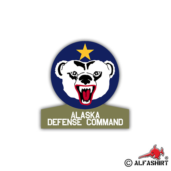 Sticker Alaska Defense Command US Army USA America Coat of Arms 7x7cm A1106